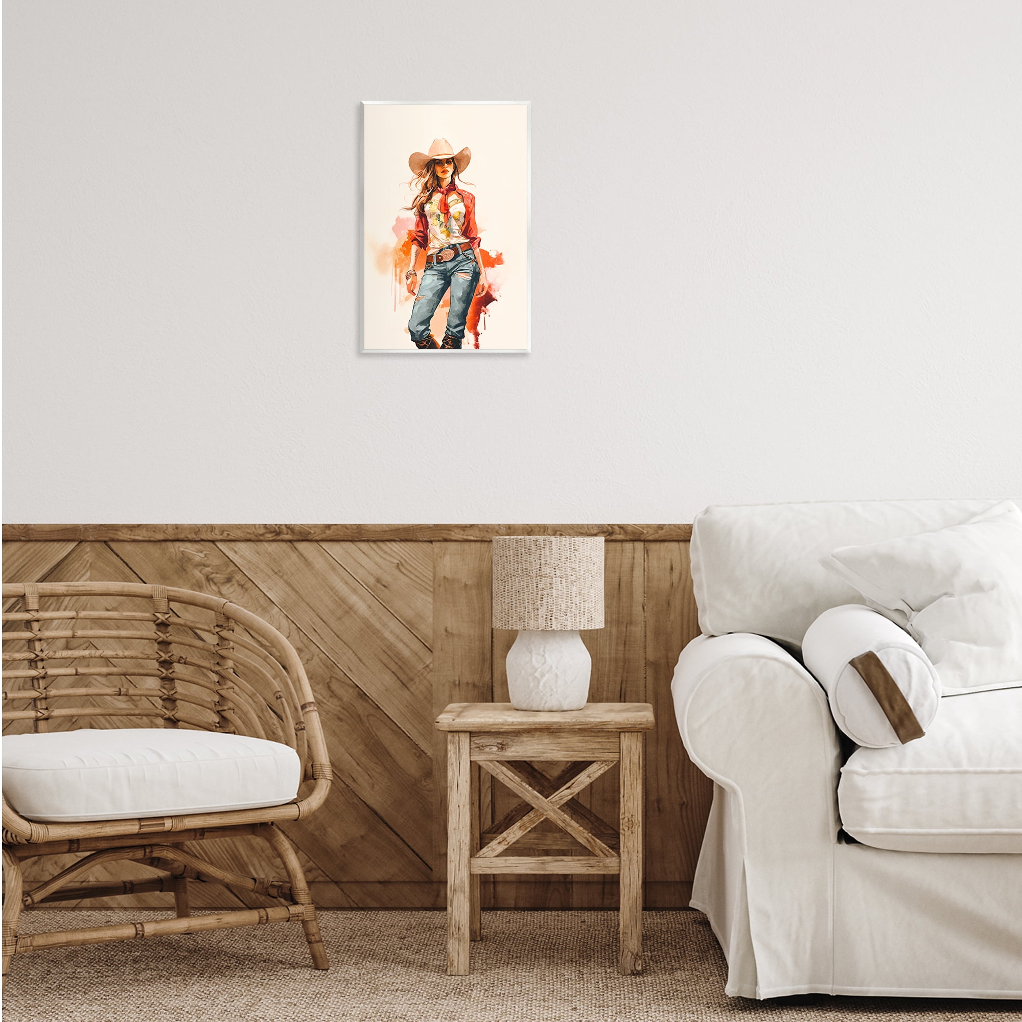 Stupell Industries Wild West Cowgirl Charm People Painting Unframed Art Print Wall Art, 13 x 19