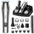 thumbnail image 1 of Maquina para Cortar Cabello, 17 En 1 Cortadora de Cabello para Hombre, Recargable Rasuradora Electrica Hombre con Recortadora de Barba, IPX7 Impermeable, Cortapelos Inal&aacute;mbrico y 5 Peines G, 1 of 8