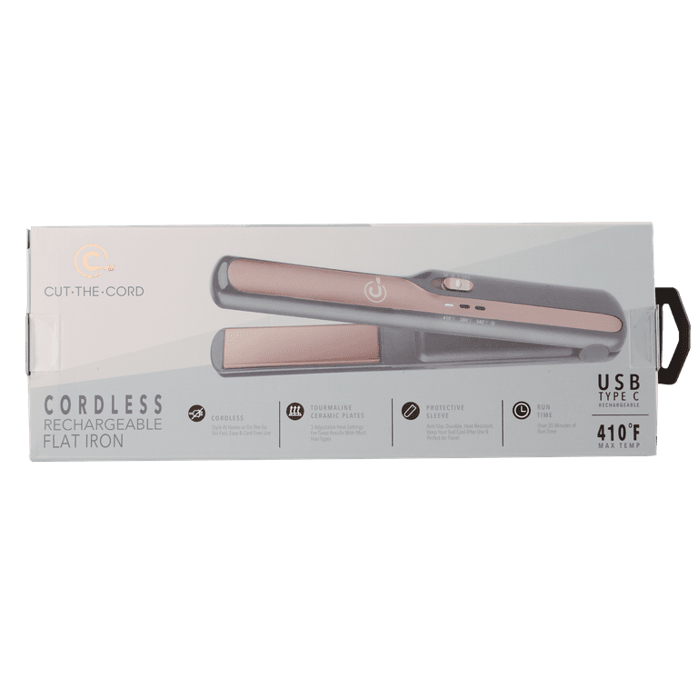 CTC Travel Size Professional 1 Ceramic Flat Iron Hair Straightener Cordless Gray and Rose Gold Walmart