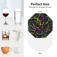 thumbnail image 6 of Yiaed Neon Mardi Gras Print Leather Coasters for Drinks - Cup Coasters Coffee Table Kitchen Table Bar, Home & Office Gifts Handmade Drink Coasters-Octagon, 6 of 6