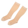 thumbnail image 2 of LJNYFDC Long Tube Compression Stockings Solid Color High Elasticity Breathable Below Knee Long Foot Protection Black/Mid Tube 1 Pair, 2 of 7