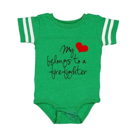 

Inktastic My Heart Belongs Firefighter Gift Baby Girl Bodysuit