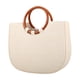thumbnail image 2 of Bolso de mano tejido resistente a la abrasión con correa ajustable para el hombro, bolso de playa de verano Blanco, 2 of 9