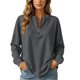 thumbnail image 2 of Neewe Women's Plain Long Sleeve Top Fall 1/4 Zipper Tops Loose Ladies Casual Fashionable Top Pullover, 2 of 7