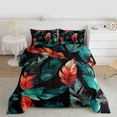 thumbnail image 2 of Homewish Red Green Leaves Bedding Comforter Set,Natural Plant Twin Comforter Sets,Tropical Monstera Leaf Bedding Set For Men Women,Ultra Soft Home Decor Reversible,2 Pieces, 2 of 8