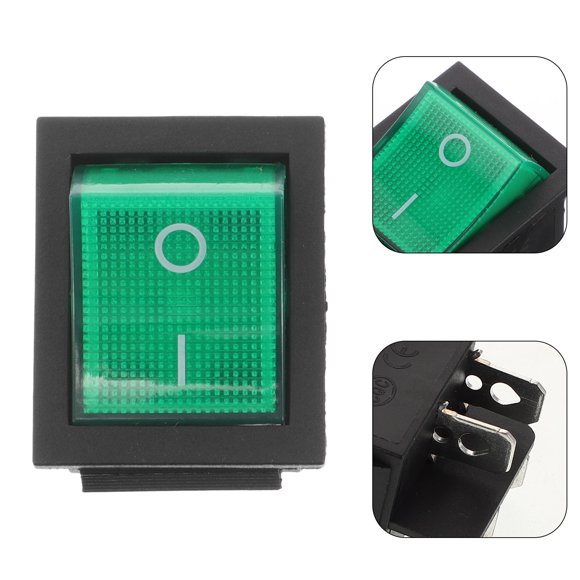 FESTFENDS 5Pcs High Power Green Rocker Switch Replacement for Rv Generator and Brake Light