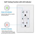 thumbnail image 4 of DEWENWILS 20A GFCI Outlet, 2-Pack Self-Test GFCI Receptacle with LED Indicator, Tamper Resistant, Weather Resistant, Wallplate Included, UL, 4 of 7