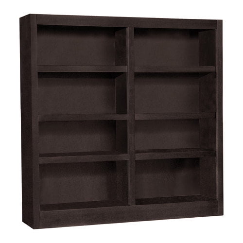 Concepts In Wood MI4848-C Double Wide Bookcase, Cherry Finish 8 Shelves