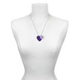 thumbnail image 3 of Delight Jewelry Acrylic 1" Purple Heart Silvertone Script Initial Disc - D - Charm Necklace, 20"+3", 3 of 4