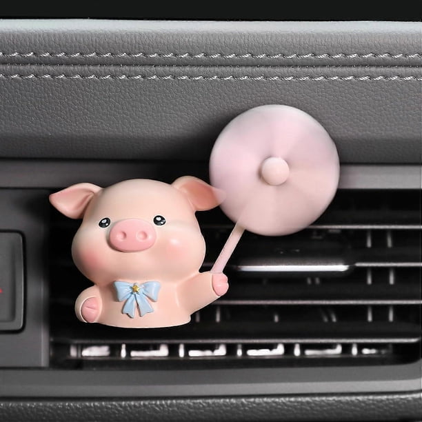 Cute Car Air Vent Clips,Charm Car Inter decorations Air Freshener Clip Scents Diffuser,funny Car Decor Accessories(Pink Pig)