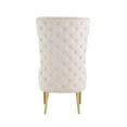 thumbnail image 3 of Best Master Furniture Venetian Tufted Velvet High Back Arm Chair in Cream, 3 of 6