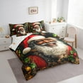 thumbnail image 3 of Feelyou Black Santa Claus Twin Bedding Sets 7-Piece, Dreamy Christmas Festival Bedding Comforter Set, Western Fairy Tale Reversible Sheet Sets, Breathable Home Decor, 3 of 7