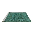thumbnail image 2 of Ahgly Company Machine Washable Indoor Rectangle Oriental Turquoise Blue Industrial Area Rugs, 4' x 6', 2 of 4