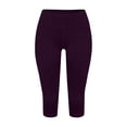 thumbnail image 4 of GEWSEY Cotton Modal Capri Leggings | Super Soft | Lightweight Purple, XL, 4 of 8