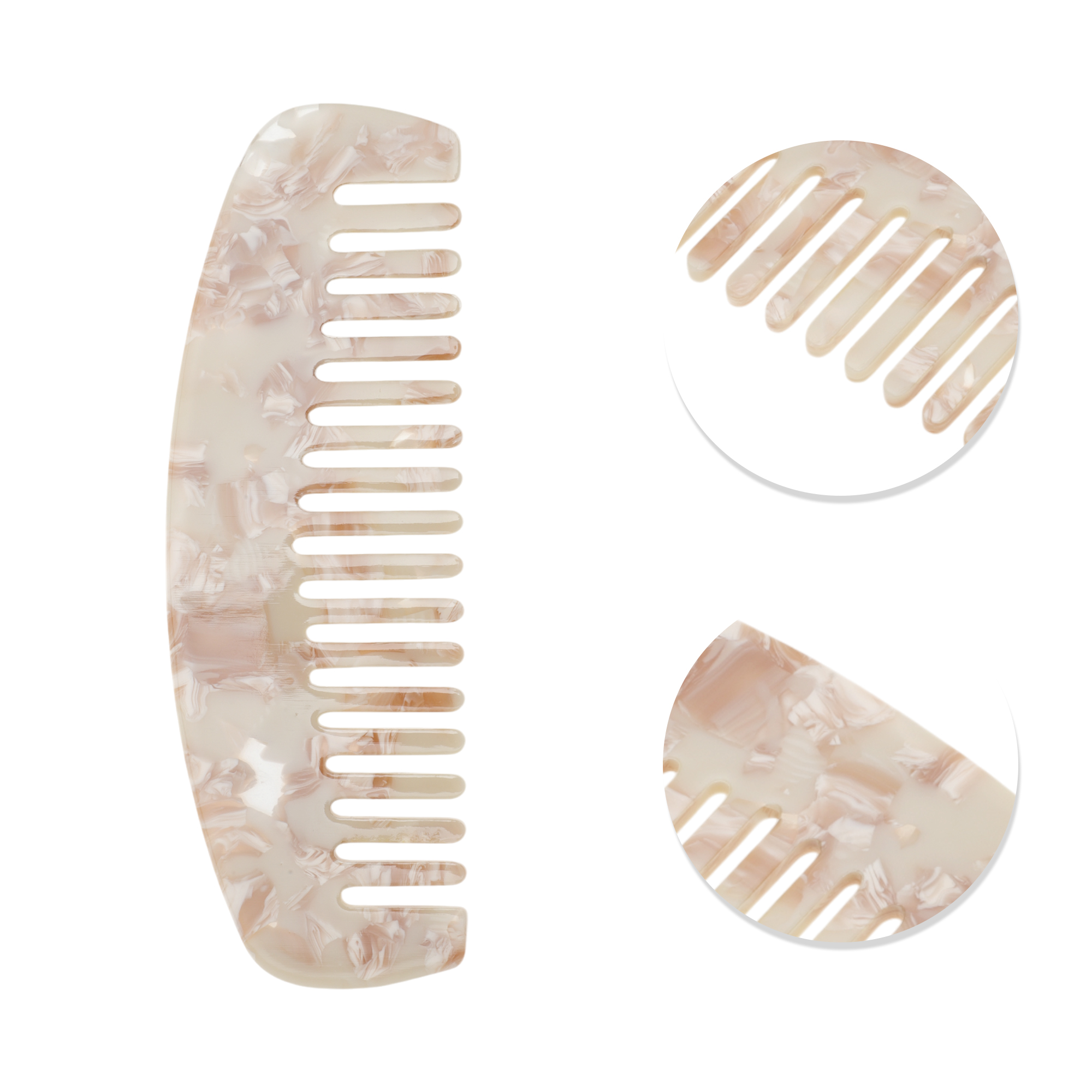 Unique Bargains 1 Pc Marble Hair Comb Designed for Making hair Smooth Coffee Color