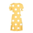 thumbnail image 4 of DeHolifer Womens T-Shirt Dress with Pockets Summer Scoop Neck Ruffle Dress Casual Soft Print Graphic Short Sleeve Sundress Yellow M, 4 of 6