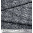 thumbnail image 2 of Soimoi Gray Poly Georgette Fabric Blocks Block Print Fabric by The Yard 52 Inch Wide, 2 of 3