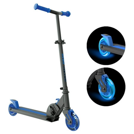 Neon Vybe Kick Scooter Vector Blue for Kids, foldable with LED light-up