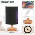 thumbnail image 3 of Colorful Cat Head Table Lamp USB Bedside Desk Nightstand Lamp Printed Gifts Small Lamp Wood Base for Bedroom Living Room Kids Room College Dorm, 3 of 7