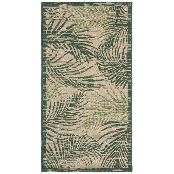 Safavieh Courtyard Padic Botanical Indoor/Outdoor Area Rug, Beige/Green, 3' x 5'