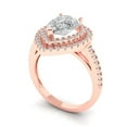 thumbnail image 2 of Halo Engagement Ring for Women - 2.48ct White Sapphire in 18K Rose Gold Promise Ring, 2 of 6