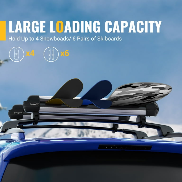Rhino Rack Ski and Snowboard Carrier – 4 Skis or 2 Boards - Rack N Road