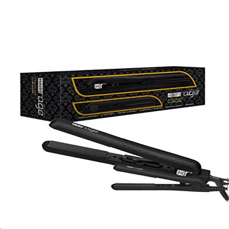 HAIR RAGE Straight Duet: 1.25" Flat Iron + Travel Size Mini 0.5" Flat Iron, Black