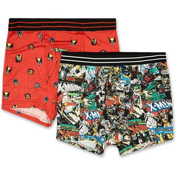 Marvel Mens Comics Boxer Briefs - X-Men Wolverine Mens Underwear - 2 Pack Boxer Briefs
