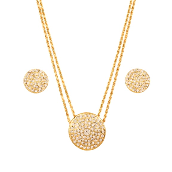 Sunsoul by Touchstone Beautiful Gold Plated Coin Style Pendant Set For Women