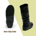 thumbnail image 3 of BURUDANI Girl's Kid's Cute Zipper Flat Heel Mid Calf Boot Shoes BLVD-K BLACK/PU Size 9, 3 of 5