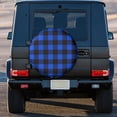 thumbnail image 3 of Kll Buffalo Plaid Blue Black Tire Cover,Universal Wheel Tire Cover For Trailer, Rv, Suv, Truck,Camper And Many Vehicle,(15 Inch), 3 of 7