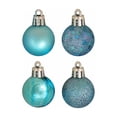thumbnail image 4 of Northlight 18ct Shatterproof 4-Finish Christmas Ball Ornament Set 1.25" - Turquoise, 4 of 8