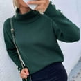 thumbnail image 2 of ShomPort Women's Fall Turtleneck Sweaters Casual Solid Color Long Sleeve Knitted Pullover Jumper Tops, 2 of 5