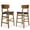 Walnut/Charcoal, variant on Best Choice Products 2-Piece Farmhouse Counter Height Bar Stool Set w/ Cushioned Seat, Wooden Backrest  Walnut/Gray