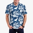 thumbnail image 1 of Vsdgher Polos à Imprimé Fleurs Roses pour Hommes, Polo Extensible à Manches Courtes pour Hommes, Chemises pour Hommes-Petit, 1 of 6