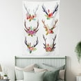 thumbnail image 4 of Antlers Decor Wall Hanging Tapestry, Deer Horns Bouquet Flowers Bloom Fun Springtime Garden Branches, Bedroom Living Room Dorm Accessories, 60 X 80 Inches, by Ambesonne, 4 of 5