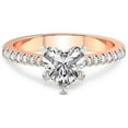 thumbnail image 3 of 4 Carat IGI Certified Heart Shape Lab Grown Diamond Engagement Ring | 14K Rose Gold |Amy Tapered Eternity Diamond Ring | FG-VS1-VS2 Quality Friendly Diamonds, 3 of 4