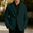 thumbnail image 2 of Fgnfyis Suit Jacket for Men Corduroy Solid Color Casual Jacket for Business Holiday Party and Formal Events with Classic Notch Lapel Jackets for Men Dark Green S, 2 of 4