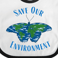 thumbnail image 4 of Inktastic Save Our Environment Earth Butterfly Boys or Girls Baby Bib, 4 of 4