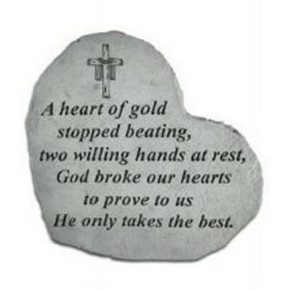 Kay Berry Small Heart Gold Decorative Stone (0.5 lb)