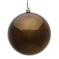 Vickerman N590675DSV 2.4 in. Chocolate Shiny UV Christmas Ornament Ball - 24 per Bag