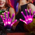 thumbnail image 4 of 1 par de guantes luminosos LED que brillan intensamente Halloween esqueleto manopla fiesta Prop (rosa), 4 of 7
