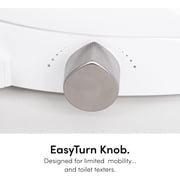 TUSHY Wave Bidet Seat with Self Cleaning Nozzle, DuoFlow Front and Rear Wash, Soft Close Lid, Easy Install For Elongated Toilet (Platinum Knob)