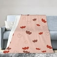 thumbnail image 1 of DouZhe Ultra-Soft Micro Fleece Lightweight Flannel Bed Blanket, Pink Hearts Romantic Love Print Cozy Warm Throw Blankets, 60"x50", 1 of 7