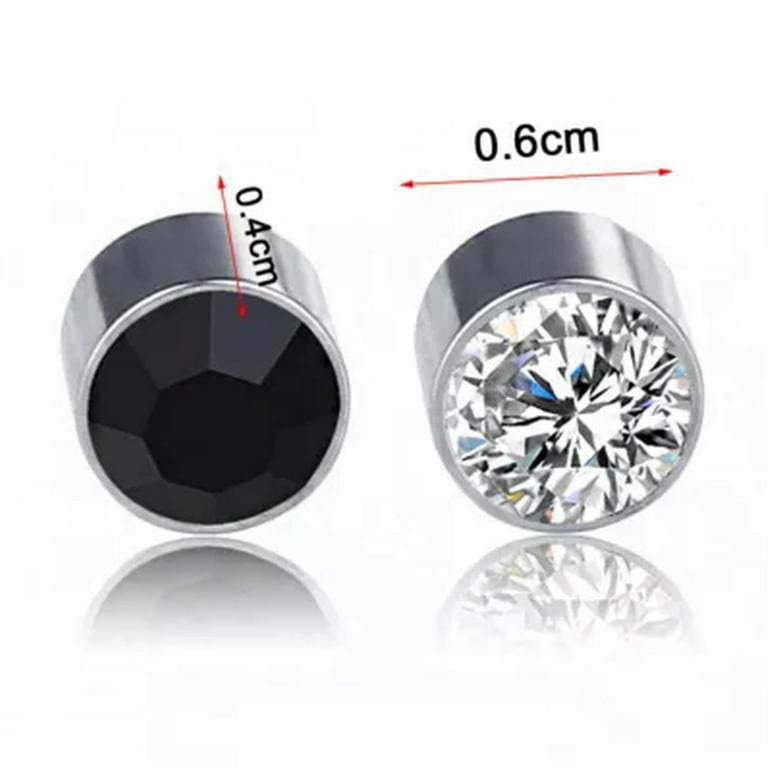 K-KED Pair Stainless Steel Magnetic Stud Earring Women Men Non