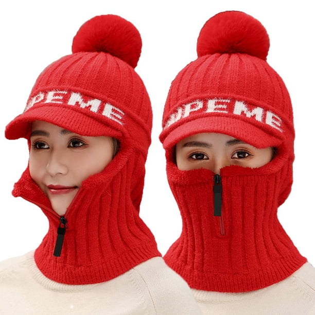 Gorro De Punto De Invierno, Conjunto De Bufanda, Gorro, Bufanda Con Cremallera, Orejeras, Gorros De Esquí Con Forro Polar, Gorro Térmico A Prueba De Viento, Calentador De Cuello Para Esquí Y Ciclismo Inevent AP007830-01