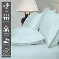 thumbnail image 3 of Pizuna 400 Thread Count 6Pc Baby Blue Luxury Bed Sheets Set King With 4 Pillow Cases, 100% Long Staple Cotton Sateen Sheets King, Light Weight Soft Bed Sheets Fits Upto 15Inch, 6Pc Value Pack, 3 of 6