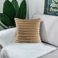 thumbnail image 5 of Paquete de 2 piezas, decoración de felpa de piel sintética de doble cara, funda de almohada de abrazo, sofá, dormitorio con rayas difusas, funda de almohada suave, funda de cojín, 5 of 5