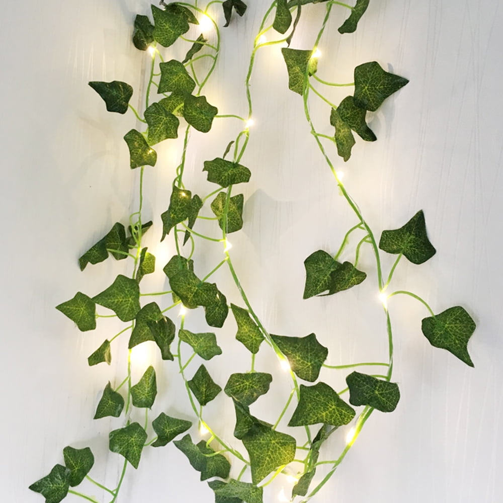 5M/2M Leaves Ivy Leaf Garland Fairy String Lights Home Wedding Party Decor 