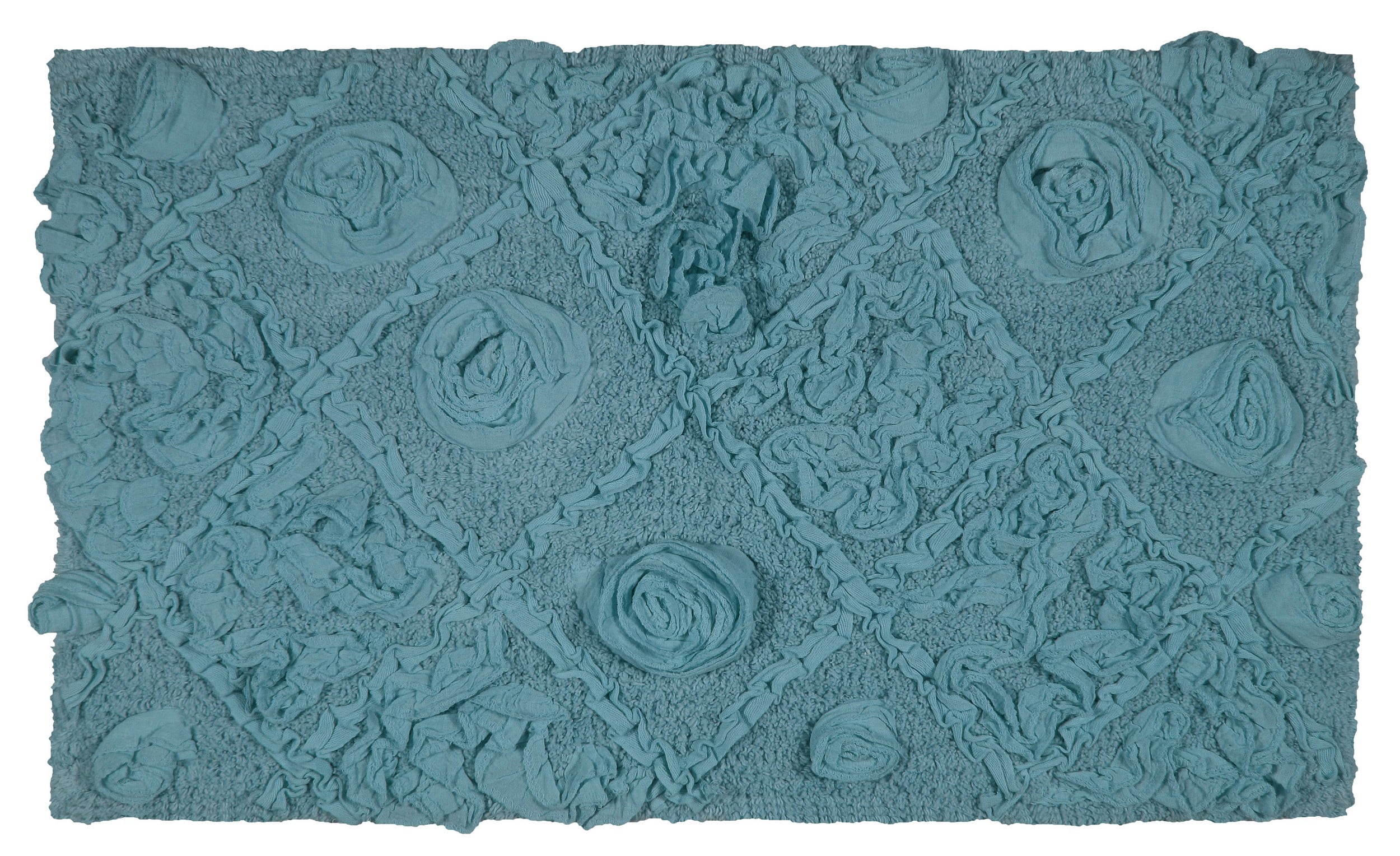 Home Weavers Modesto Bath Rug 100% Cotton Bathroom Rugs Set, Washable Rug, Extra Soft Cotton & Water Absorbent bath Rug, Kitchen Mat, Bath Mat Set, Bath Floor Mat Non Slip, 21"x34" Rectangle, Blue